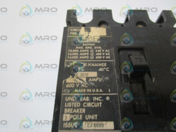CUTLER-HAMMER CIRCUIT BREAKER FC3070  UNMP