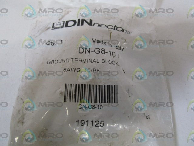LOT OF 10 DINNECTORS GROUND TERMINAL BLOCK DN-G8-10 *NEW IN FACTORY BAG*