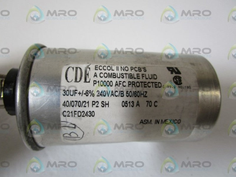 CDE 240VAC CAPACITOR C21FD2430  UNMP