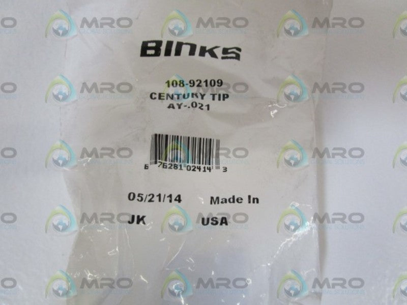 BINKS CENTURY TIP 108-92109 * NEW IN FACTORY BAG *