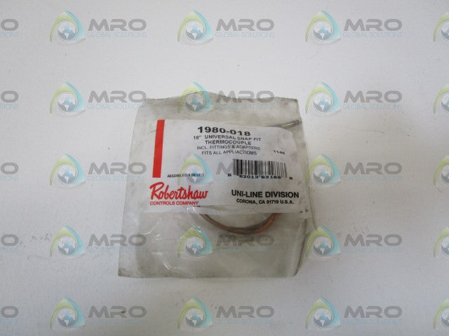 LOT OF 3 ROBERTSHAW 18" UNIVERSAL SNAP FIT THERMOCOUPLE 1980-018 *NEW IN BAG*
