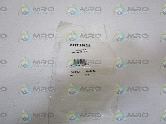 LOT OF 5 BINKS .039 TIP SEAL 102-2499 *NEW IN FACTORY BAG*