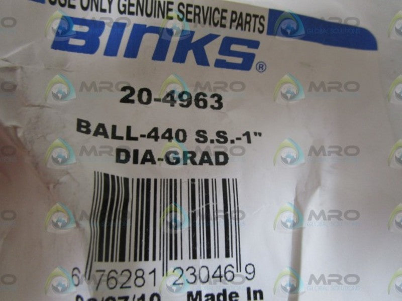 BINKS BALL-440 S.S.-1" DIA-GRAD 20-4963  NSMP