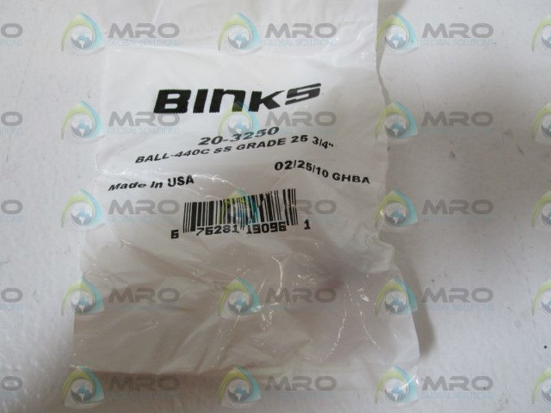 BINKS BALL-440C SS GRADE 25 3/4" 20-3250  NSMP