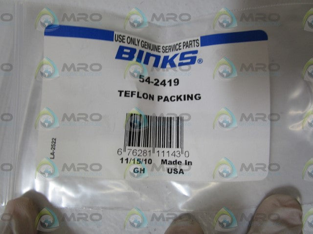 LOT OF 4 BINKS TEFLON PACKING 54-2419 *NEW IN FACTORY BAG*