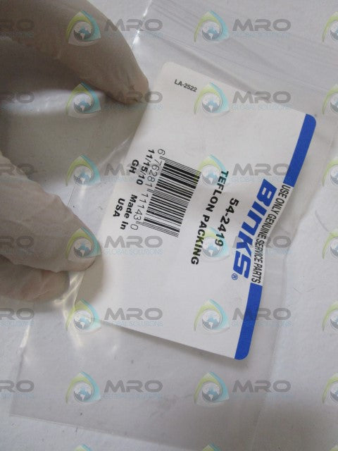 LOT OF 4 BINKS TEFLON PACKING 54-2419 *NEW IN FACTORY BAG*