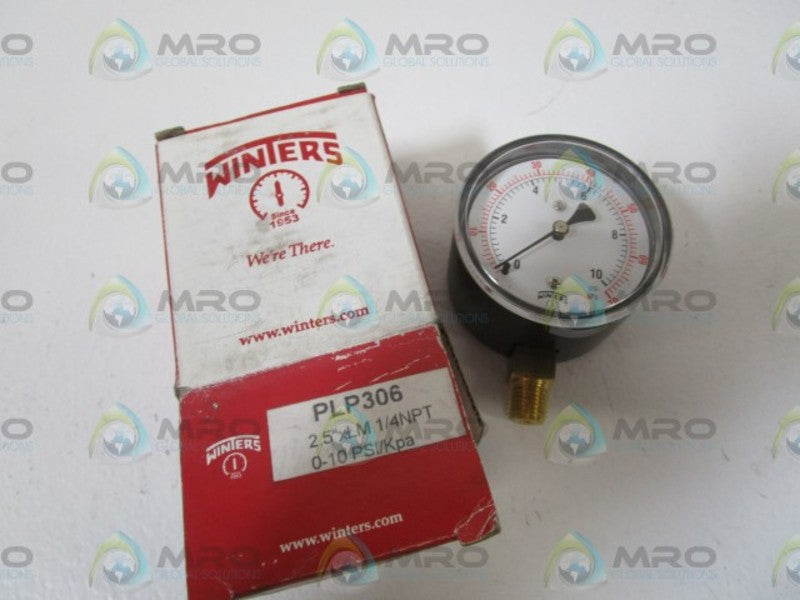 WINTERS 0-10PSI PRESSURE GAUGE PLP306 *NEW IN BOX*