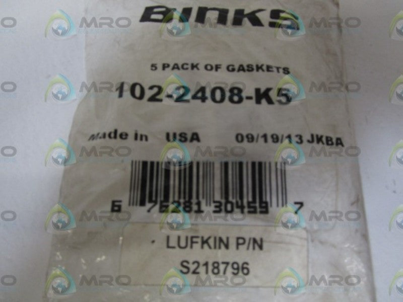 BINKS 5 PACK OF GASKETS 102-2408-K5  NSMP