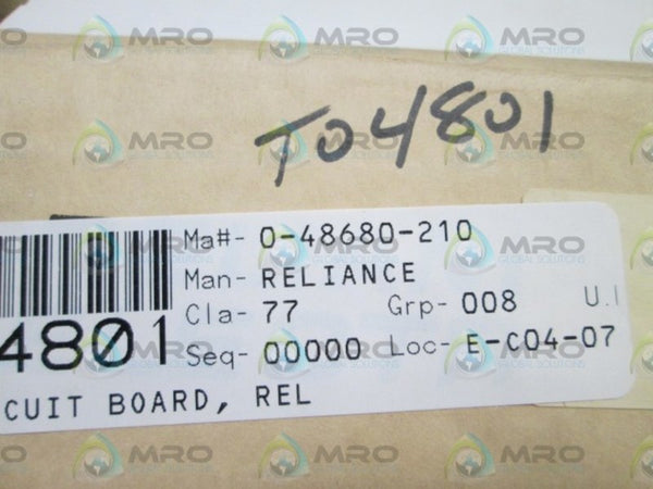 RELIANCE ELECTRIC BASE DRIVER BOARD 0-48680-210  NSMP