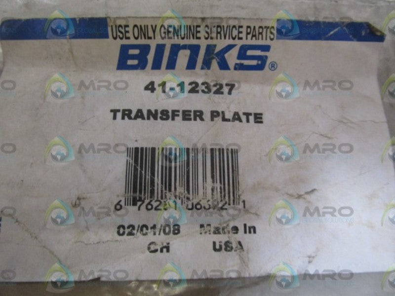 BINKS TRANSFER PLATE 41-12327  NSMP