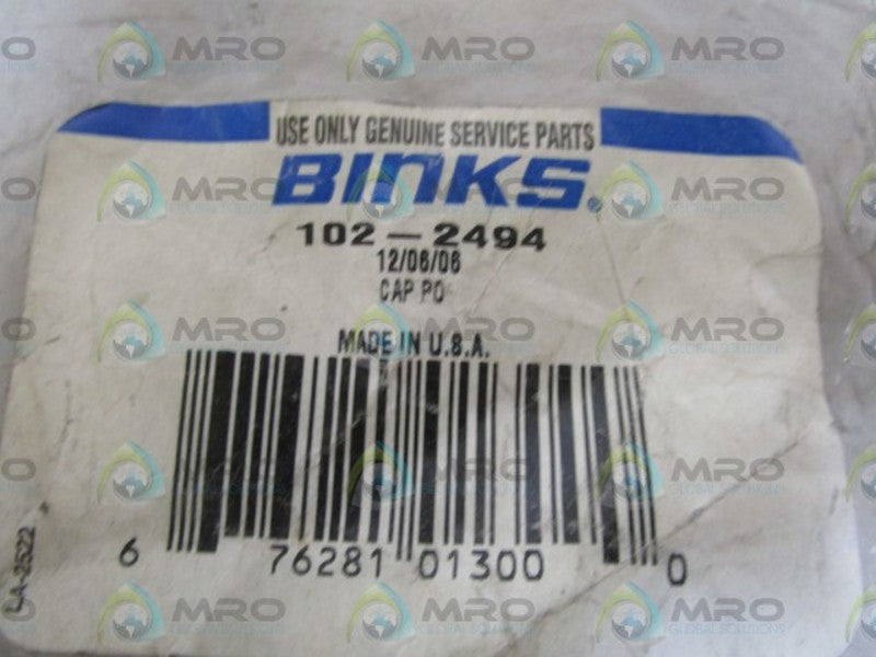 BINKS CAP PO 102-2494  NSNP IN BAG