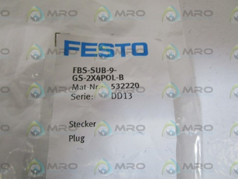 FESTO 532220 PLUG FBS-SUB-9-GS-2X4POL-B  NSMP