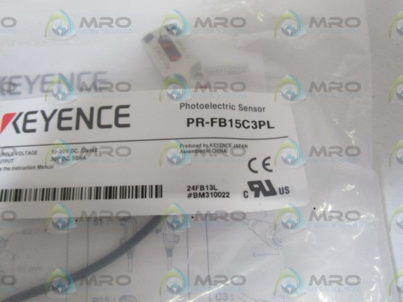 KEYENCE PHOTOELECTRIC SENSOR PR-FB15C3PL * NEW IN FACTORY BAG *