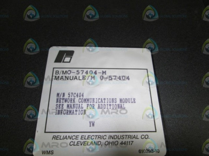 RELIANCE ELECTRIC COMMUNICATION MODULE NETWORK 0-57404-M  NSMP