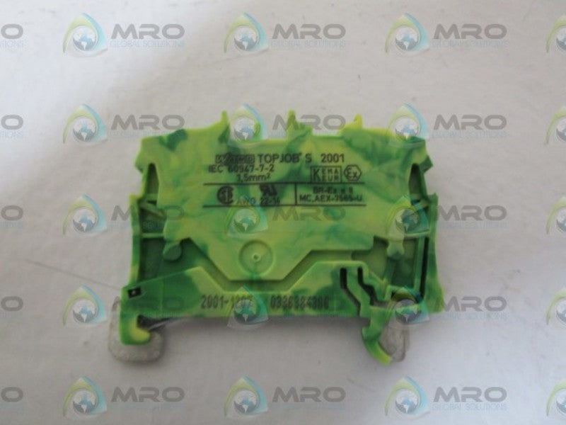 LOT OF 18 WAGO GREEN CONDUCTOR 2001-1207 *NEW NO BOX*