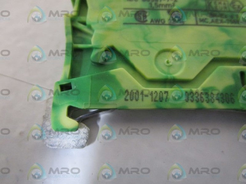 LOT OF 18 WAGO GREEN CONDUCTOR 2001-1207 *NEW NO BOX*