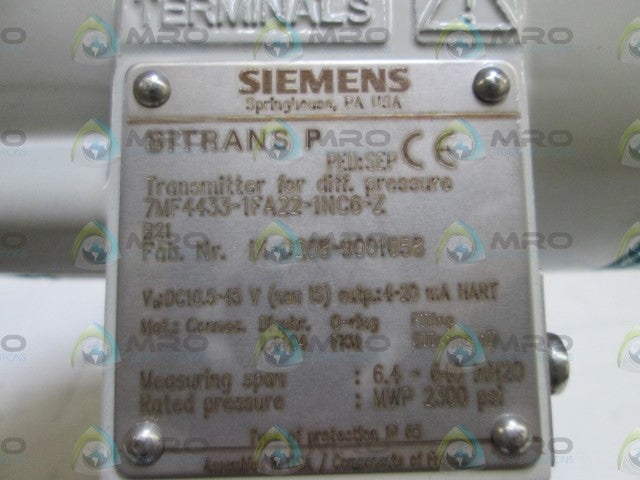 SIEMENS TRANSMITTER 7MF4433-1FA22-1NC6-Z *NEW NO BOX*