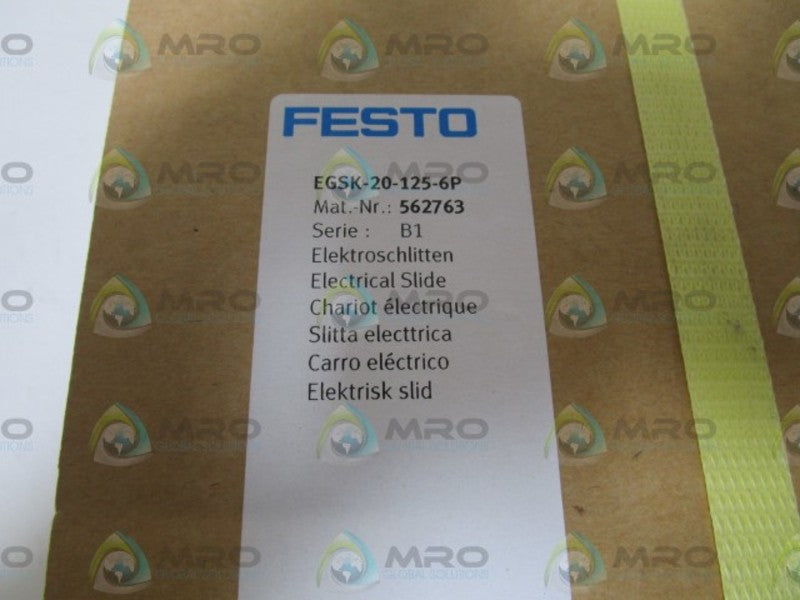 FESTO 562763 ELECTRICAL SLIDE EGSK-20-125-6P * FACTORY SEALED *