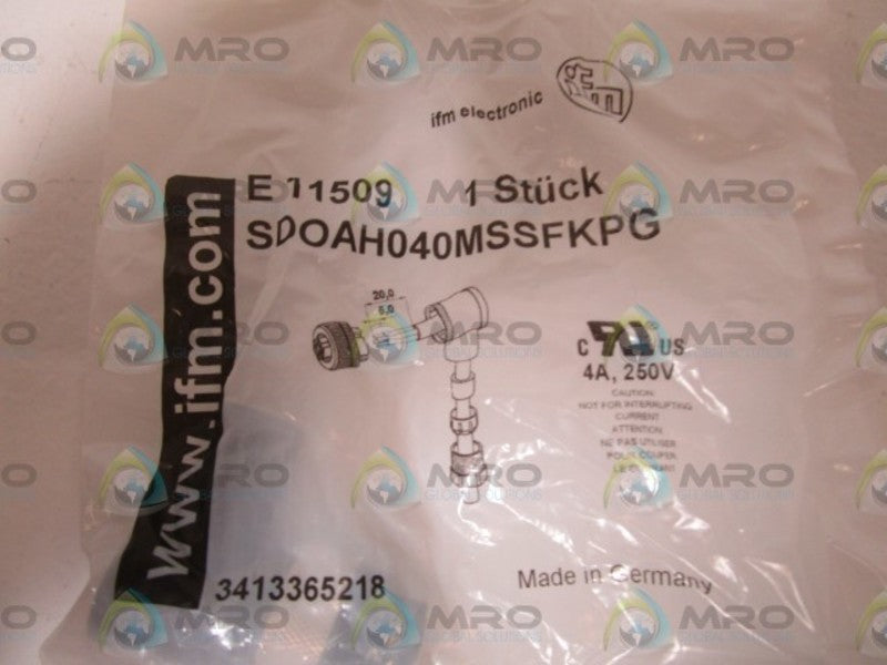 IFM EFECTOR E11509 SOCKET FOR SENSORS W/ M12 CONNECTOR * NEW IN FACTORY BAG *