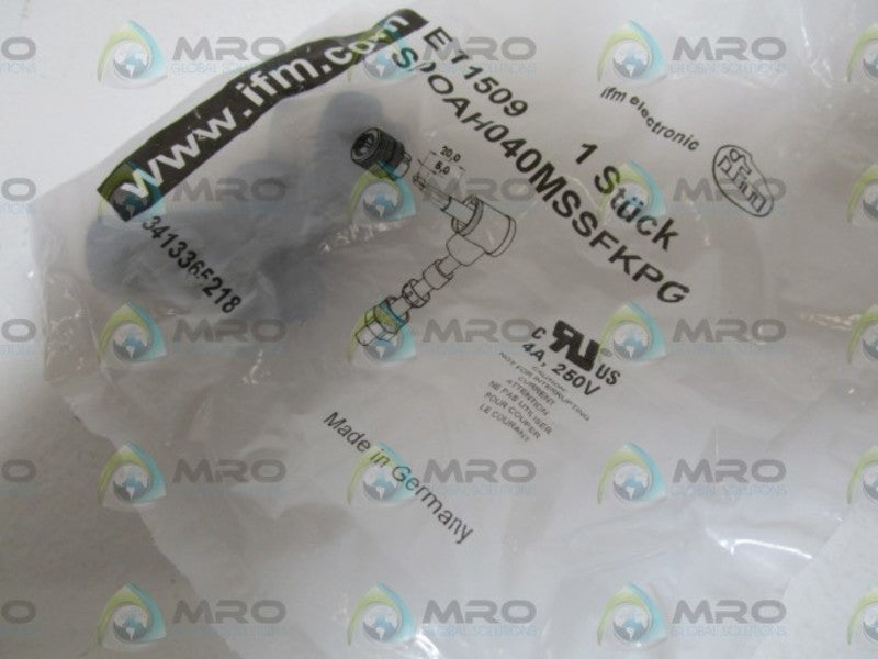 IFM EFECTOR E11509 SOCKET FOR SENSORS W/ M12 CONNECTOR * NEW IN FACTORY BAG *