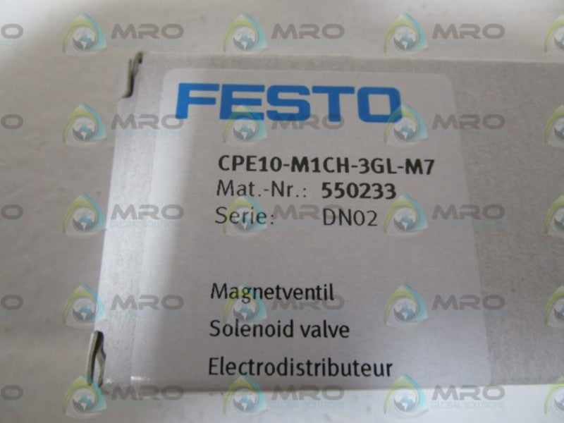 FESTO 550233 SOLENOID VALVE CPE10-M1CH-3GL-M7  NSMP