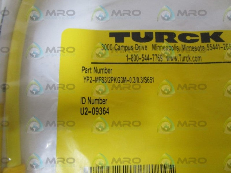 TURCK SENSOR SPLITTER YP2-MFS3/2PKG3M-0.3/0.3/S651 * NEW IN FACTORY BA*