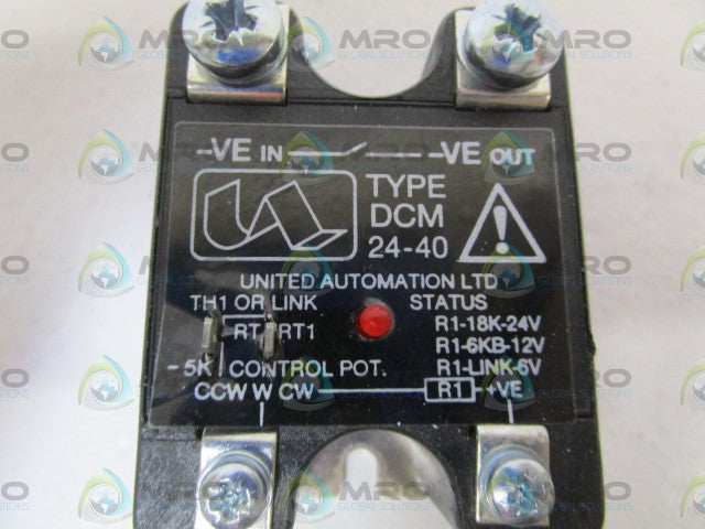 UNITED AUTOMATION SOLID STATE RELAY DCM24-40 *NEW IN BOX*
