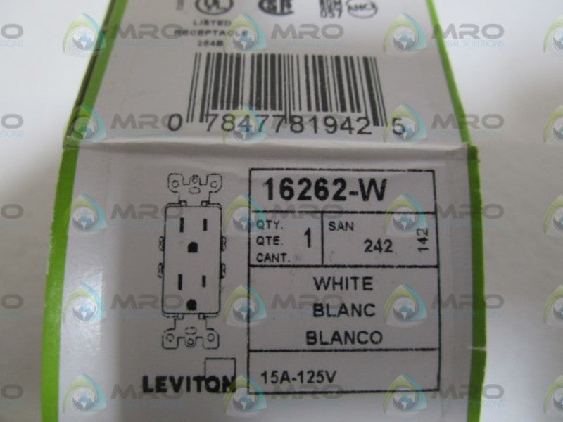 LEVITON WHITE RECEPTACLE 16262-W  NSMP