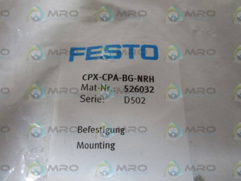 FESTO 526032 MOUNTING CPX-CPA-BG-NRH * NEW IN FACTORY BAG *