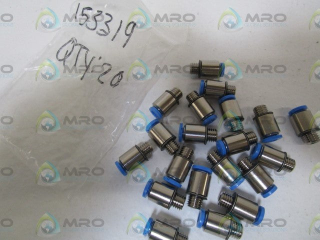 LOT OF 20 FESTO 153319 PUSH-IN FITTING QSM-M7-4-I *NEW NO BOX*