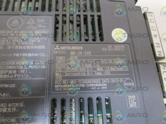 MITSUBISHI AC SERVO AMPLIFIER MR-J4-20B *USED*