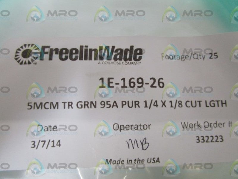 FREELIN WADE TUBING 1E-169-26 *NEW IN FACTORY BAG*
