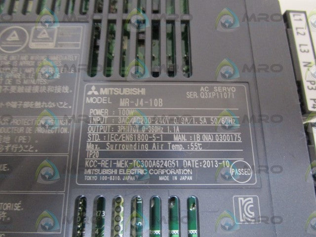 MITSUBISHI MR-J4-10B (AS PICTURED) *USED*