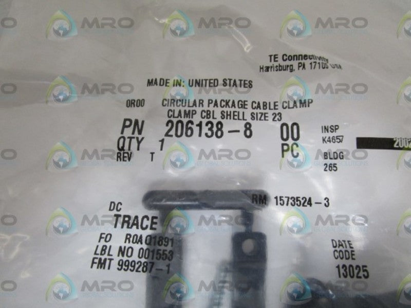 TE CONNECTIVITY CIRCULAR PACKAGE CABLE CLAMP 206138-8  NSMP