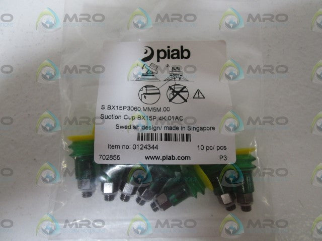 LOT OF 10 PIAB SUCTION CUP BX15P.4K.01AC *NEW IN FACTORY BAG*