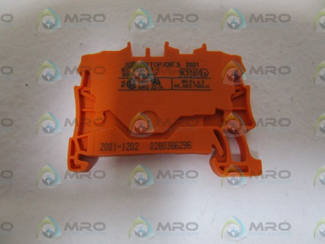 LOT OF 24 WAGO ORANGE BLOCK 2001-1202 *NEW NO BOX*