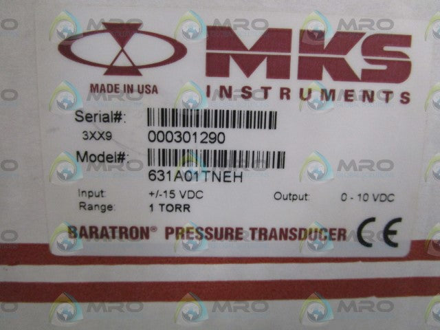 MKS INSTRUMENTS PRESSURE TRANSDUCER 631A01TNEH *NEW IN BOX*