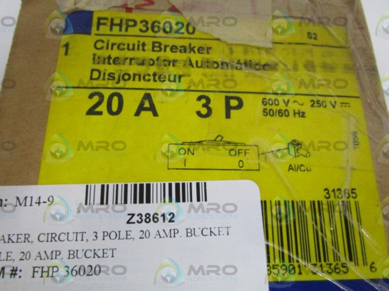 SQUARE D FHP36020 CIRCUIT BREAKER *NEW IN BOX*