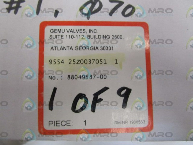 GEMU VALVE 9554 25Z0037051 1 *NEW IN BOX *
