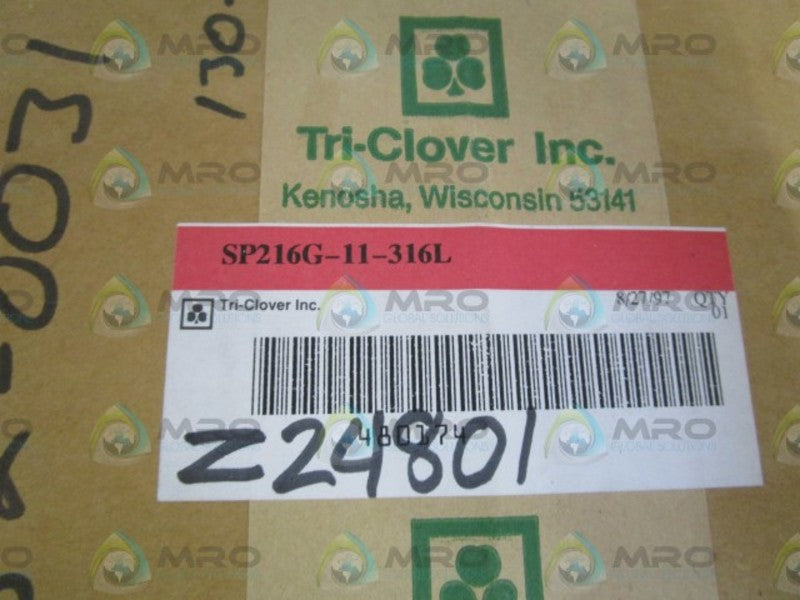 TRI-CLOVER PUMP BACKPLATE SP216G-11-316L *FACTORY SEALED*