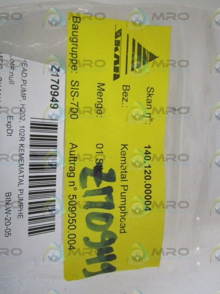 SKAN KEMATAL PUMPHEAD 102R * NEW IN BAG *