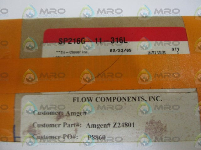 TRI-CLOVER PUMP BACKPLATE SP216G-11-316L *NEW IN BOX*