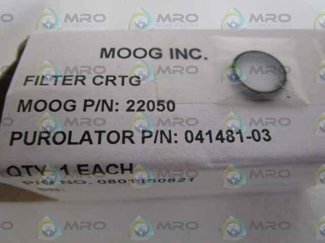 MOOG INC. FILTER CARTRIDGE 22050 *NEW IN BOX*