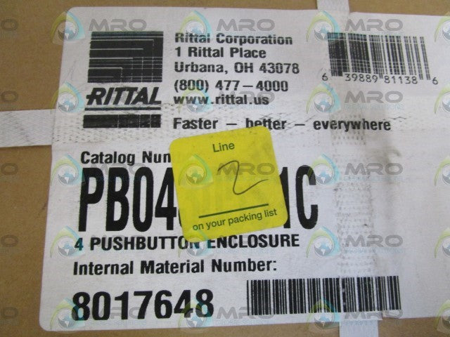 RITTAL 4 PUSBUTTON ENCLOSURE PB04305S1C *FACTORY SEALED*