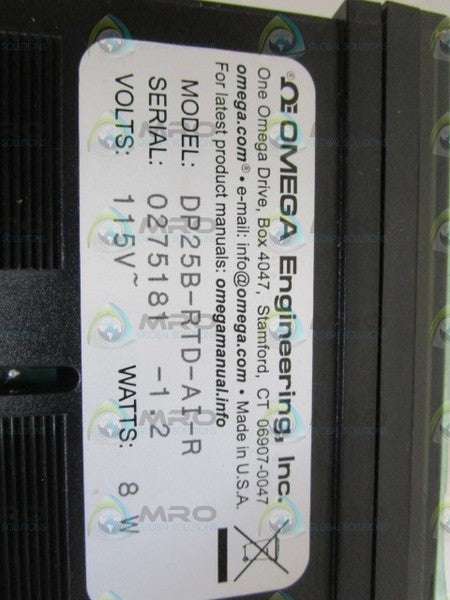 OMEGA 115V PANEL METER DP25B-RTD-AI-R *NEW NO BOX*