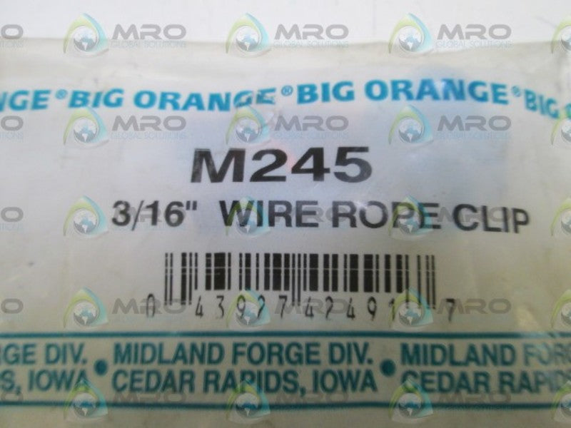 BIG ORANGE 3/16" WIRE ROPE CLIP M245  NSMP
