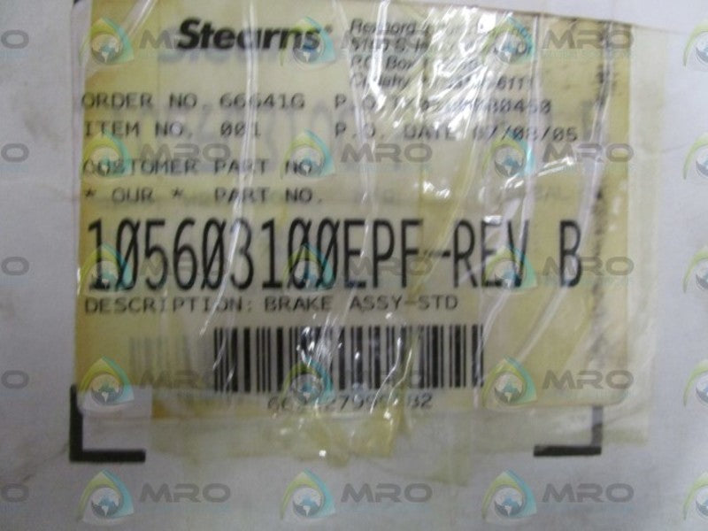 STEARNS MOTOR BRAKE ASSEMBLY 105603100PF  NSMP