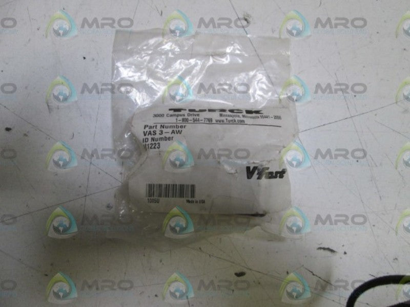 TURCK PLUG/RECEPTACLE VAS3-AW * NEW IN FACTORY BAG *