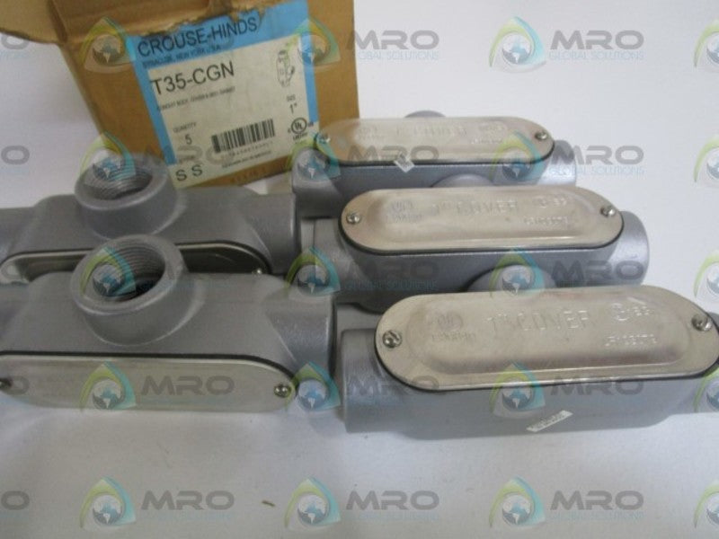 LOT OF 5 CROUSE-HINDS CONDUIT BODY/COVER/GASKET T35-CGN *NEW IN BOX*