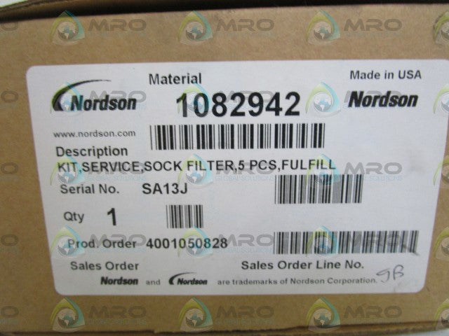 LOT OF 3 NORDSON SOCK FILTER 1082942 *NEW IN BOX*
